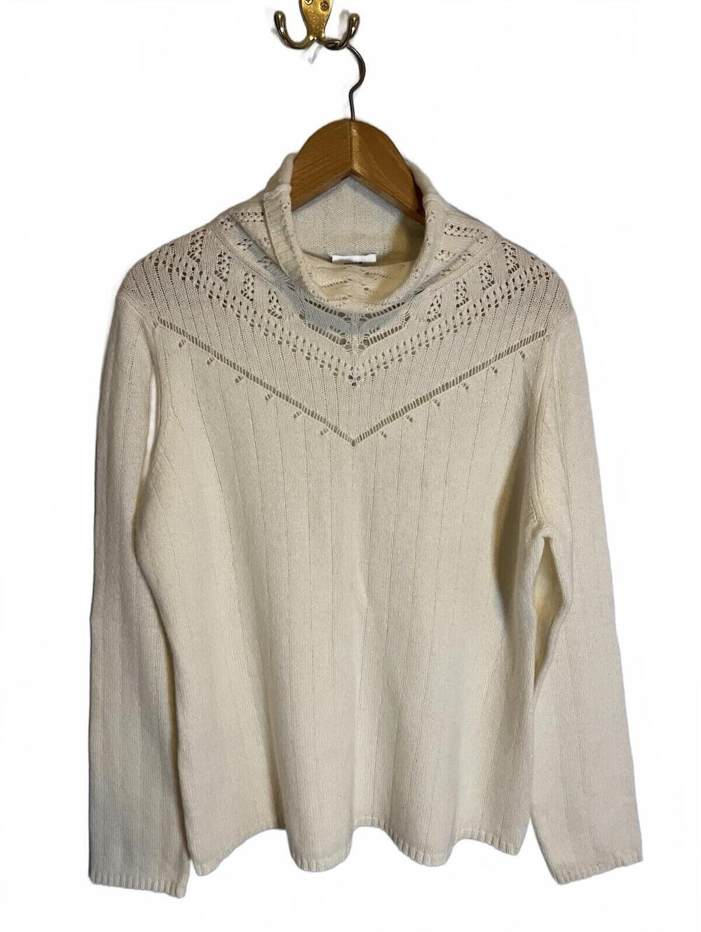 NWT Ann Taylor LOFT Ivory Turtleneck Sweater, XL Wool/angora/cashmere Academia